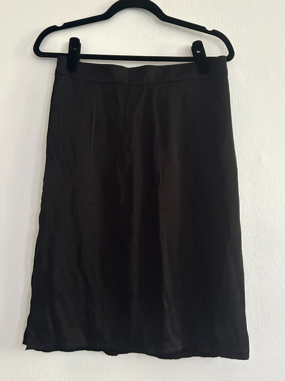 Black Slip Midi Skirt